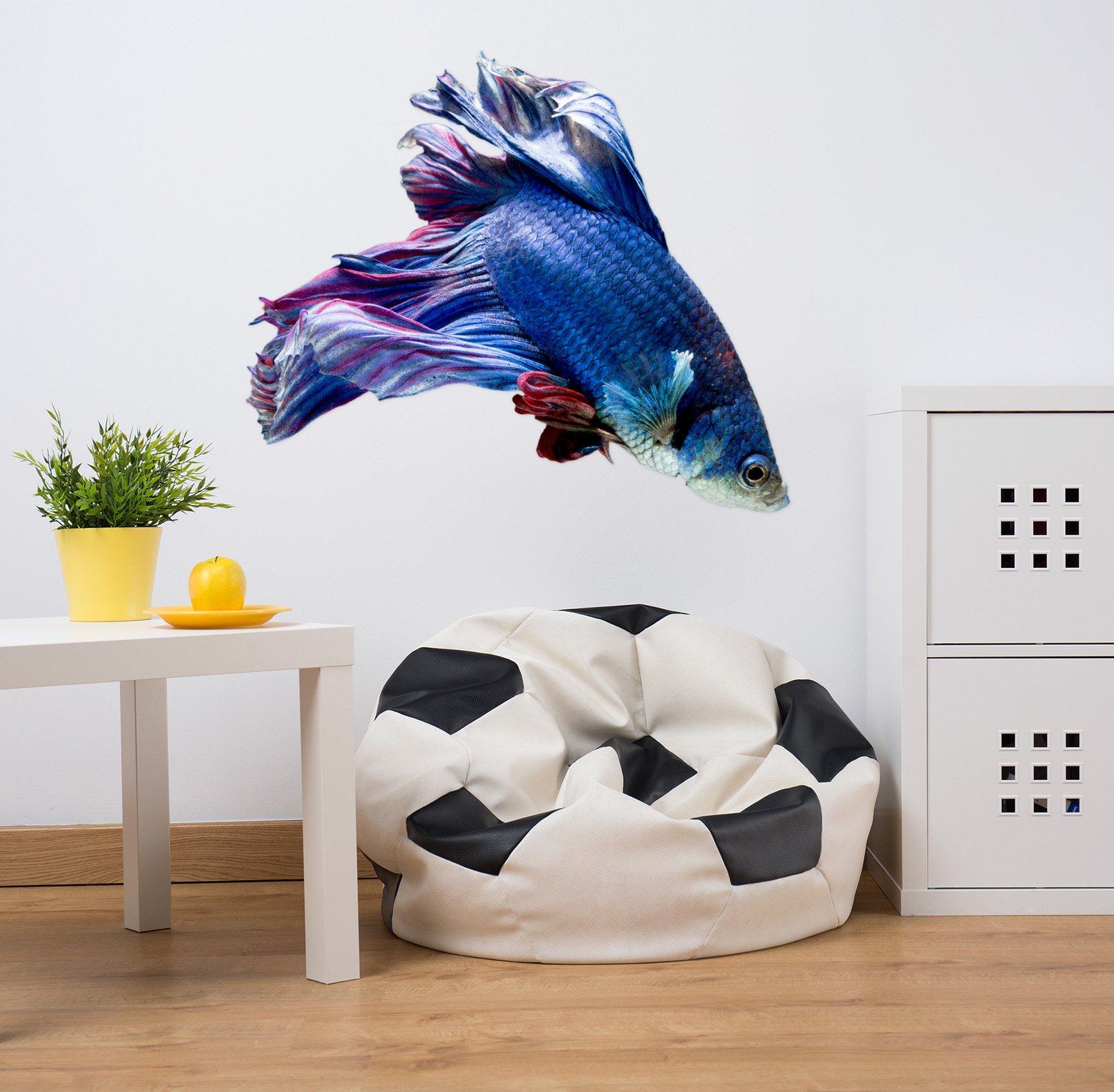 3D Blue Goldfish Tail 040 Animals Wall Stickers Wallpaper AJ Wallpaper 