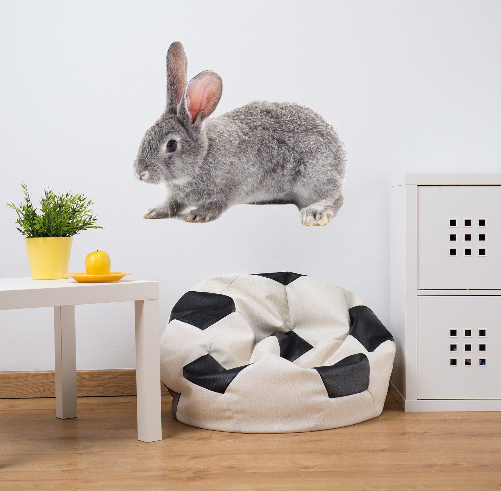 3D Little Grey Rabbit 120 Animals Wall Stickers Wallpaper AJ Wallpaper 