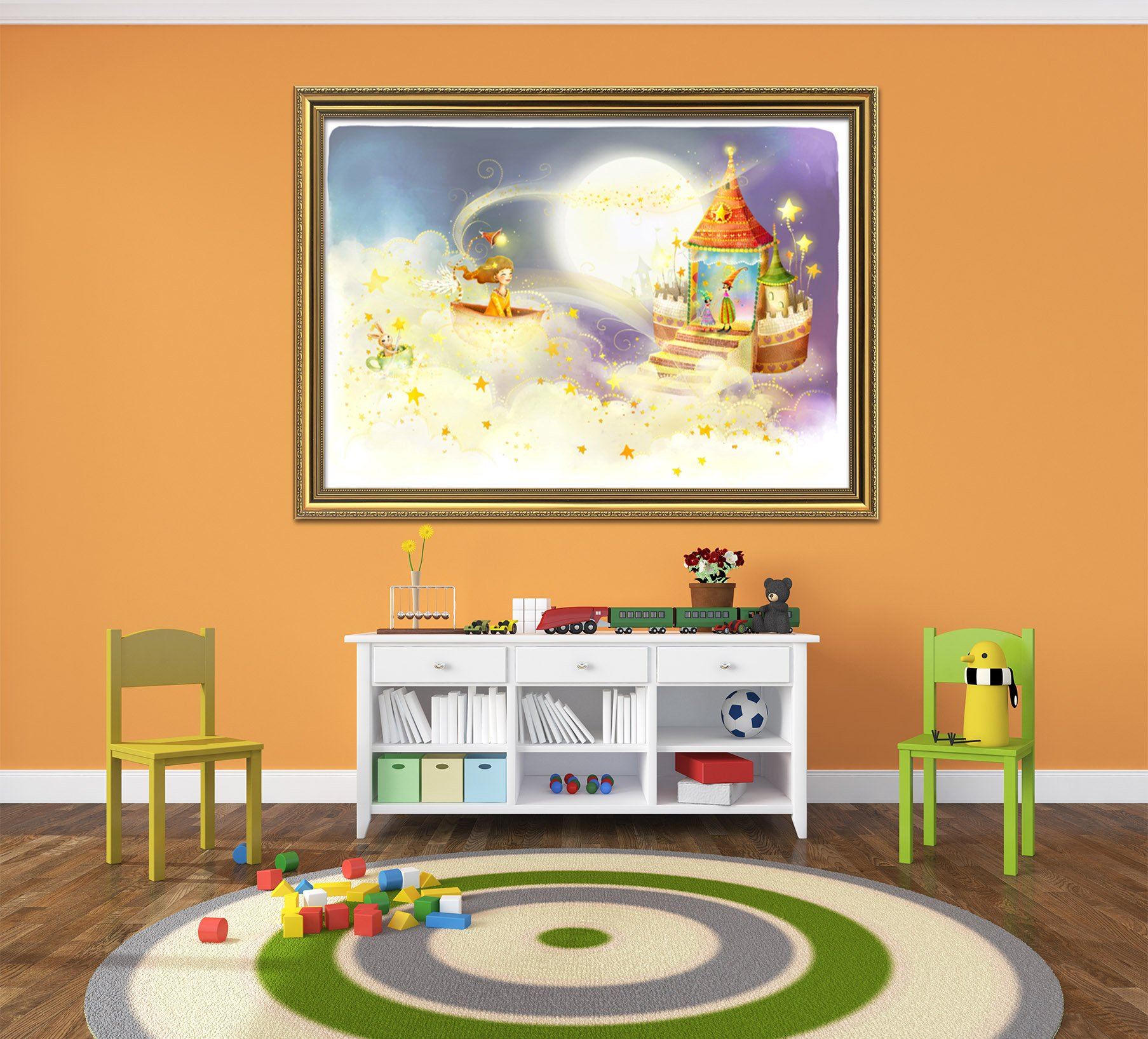 3D Magic Castle 009 Fake Framed Print Painting Wallpaper AJ Creativity Home 