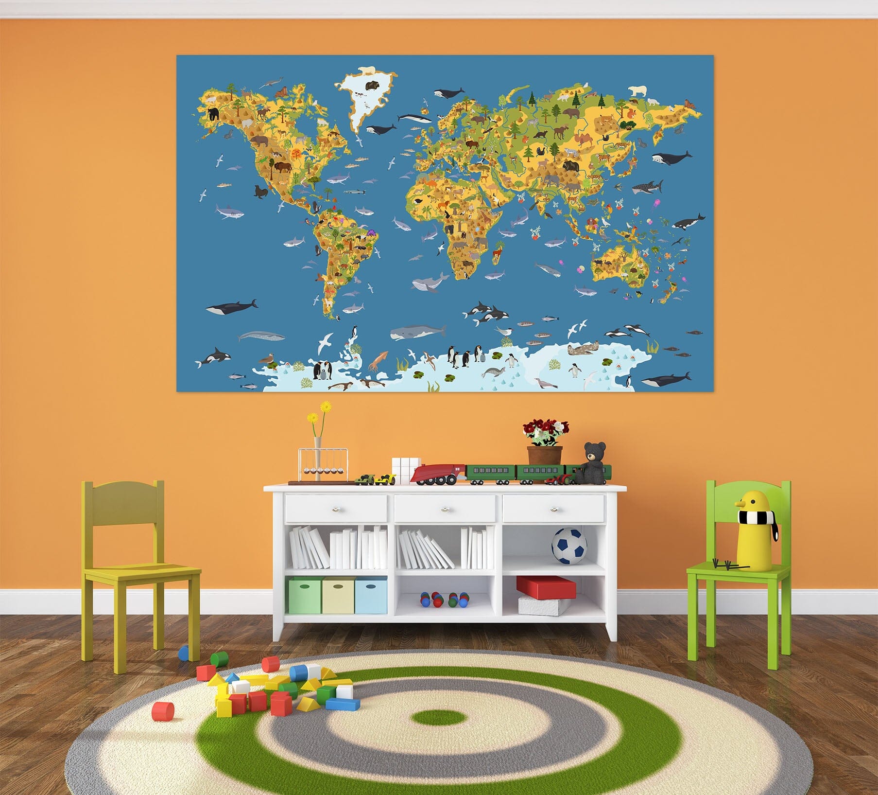 3D Beautiful Ocean 271 World Map Wall Sticker Wallpaper AJ Wallpaper 2 