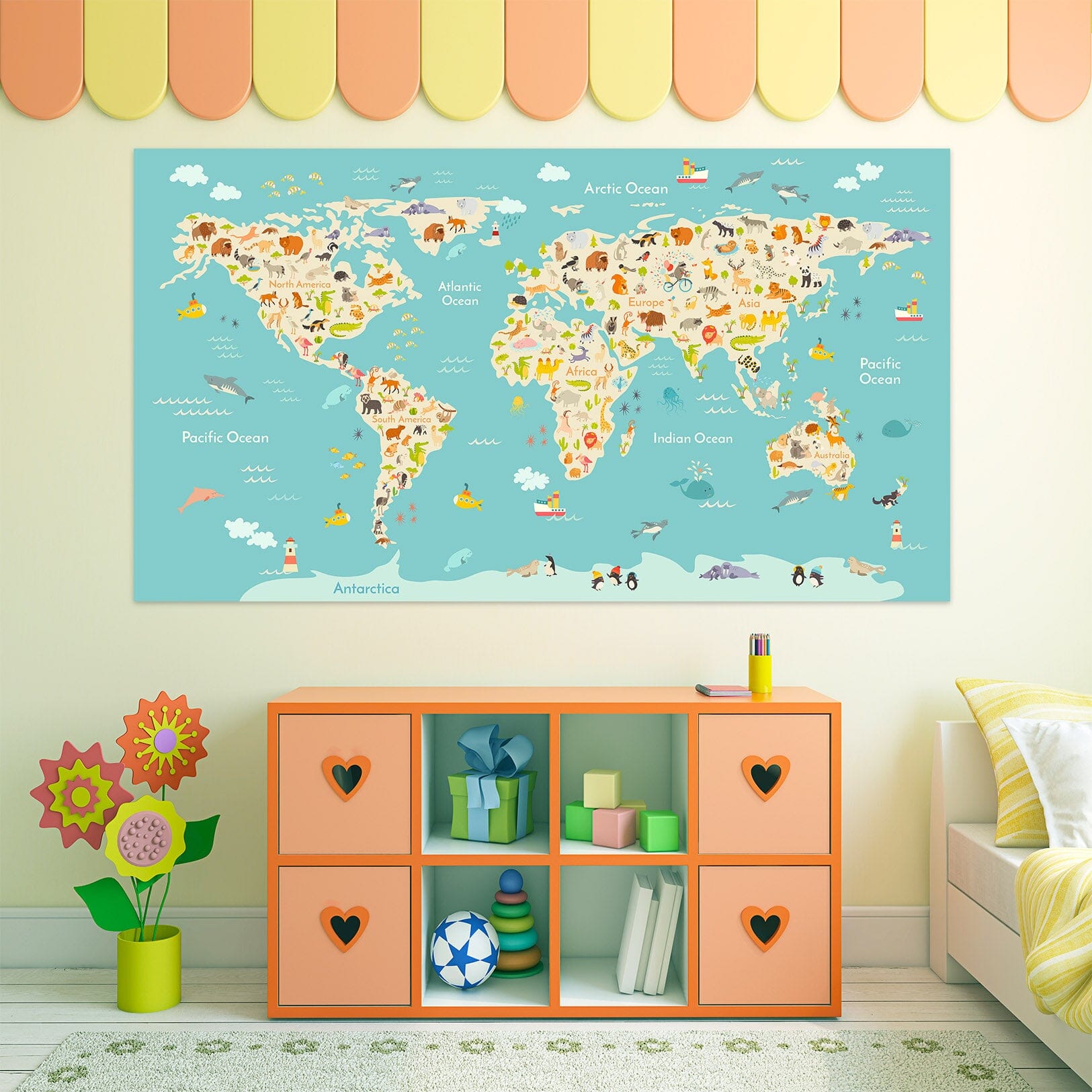 3D Red Spots 227 World Map Wall Sticker Wallpaper AJ Wallpaper 2 