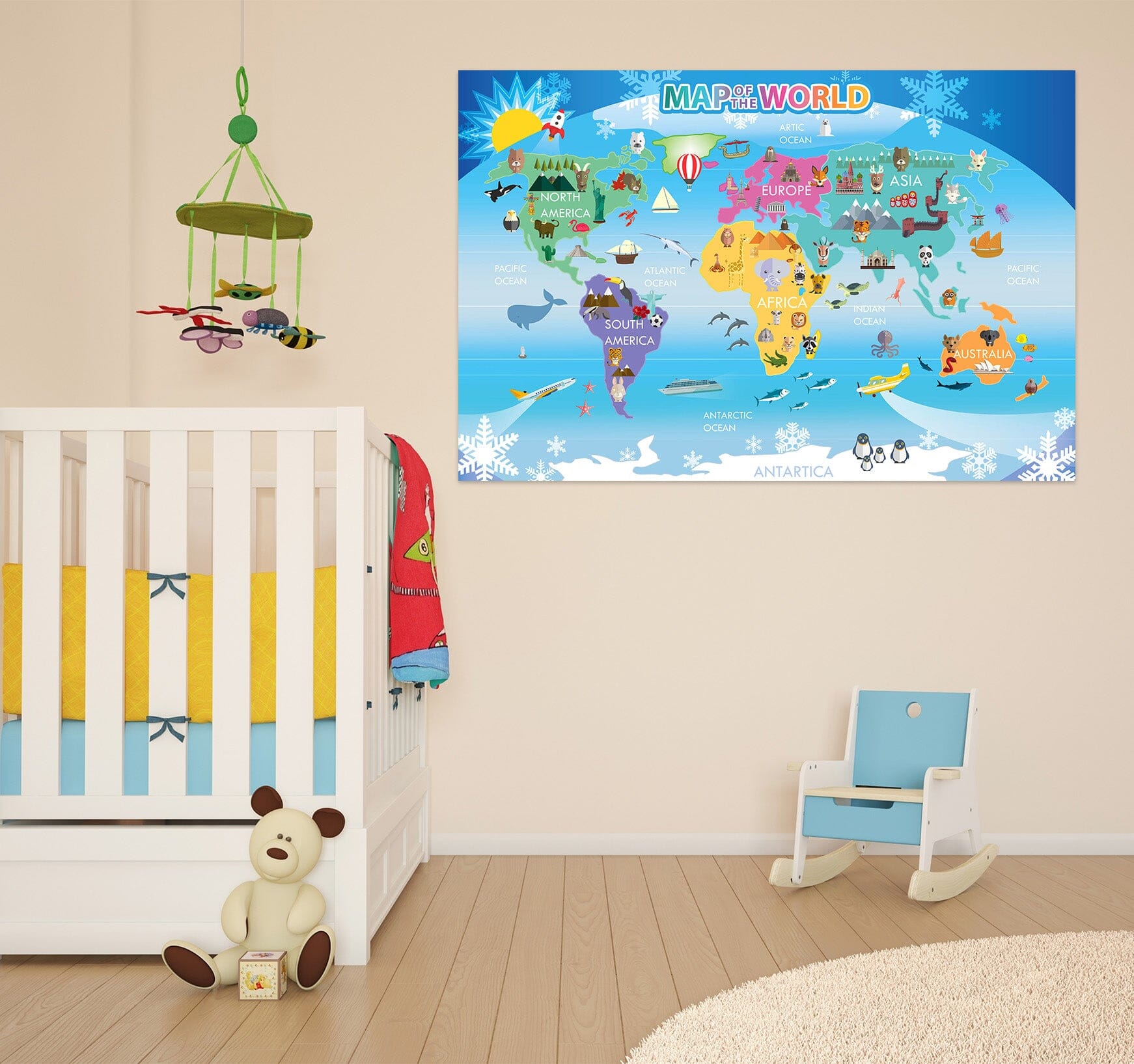 3D Color Clouds 245 World Map Wall Sticker Wallpaper AJ Wallpaper 2 