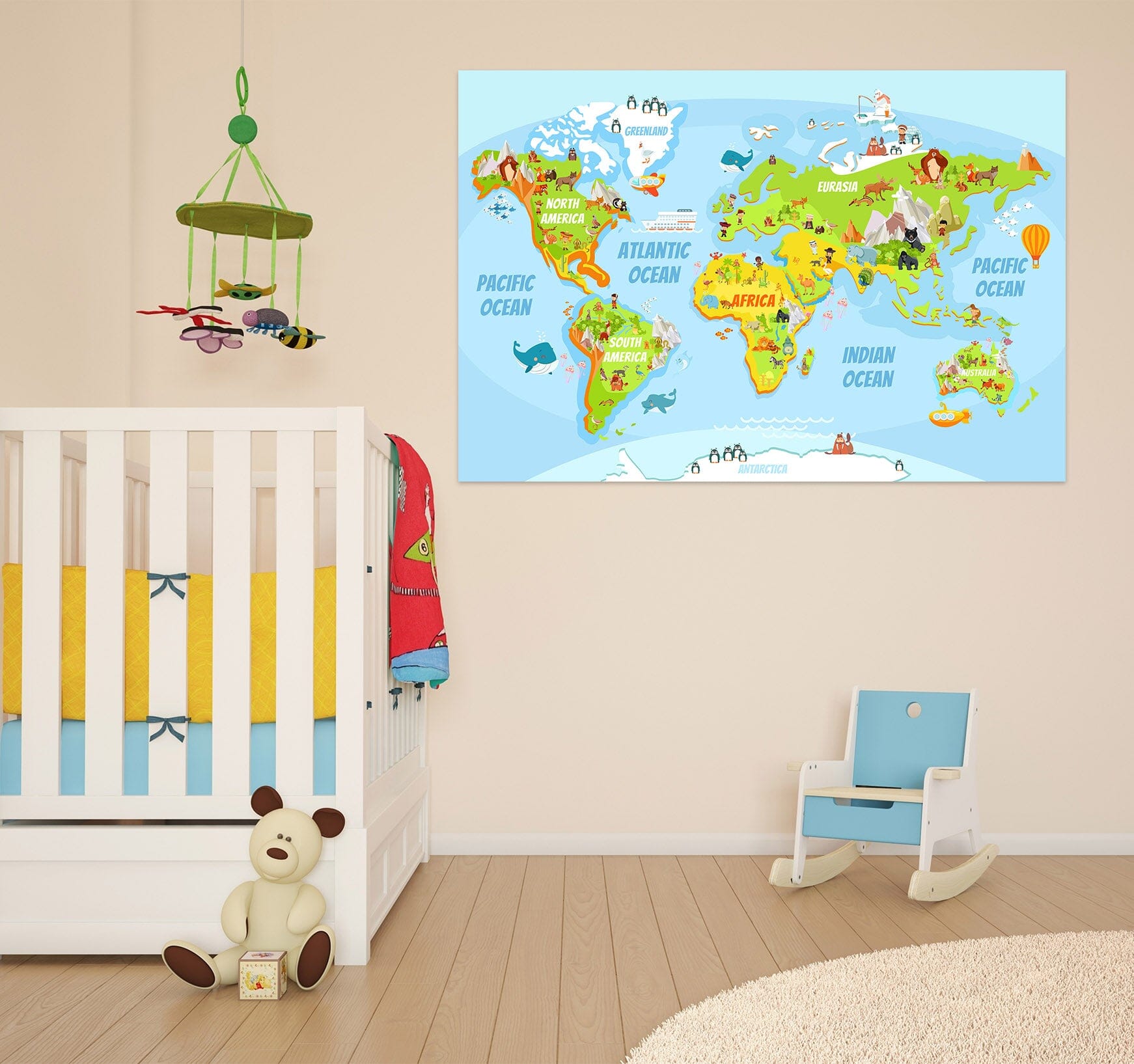 3D Oasis Sea 225 World Map Wall Sticker Wallpaper AJ Wallpaper 2 