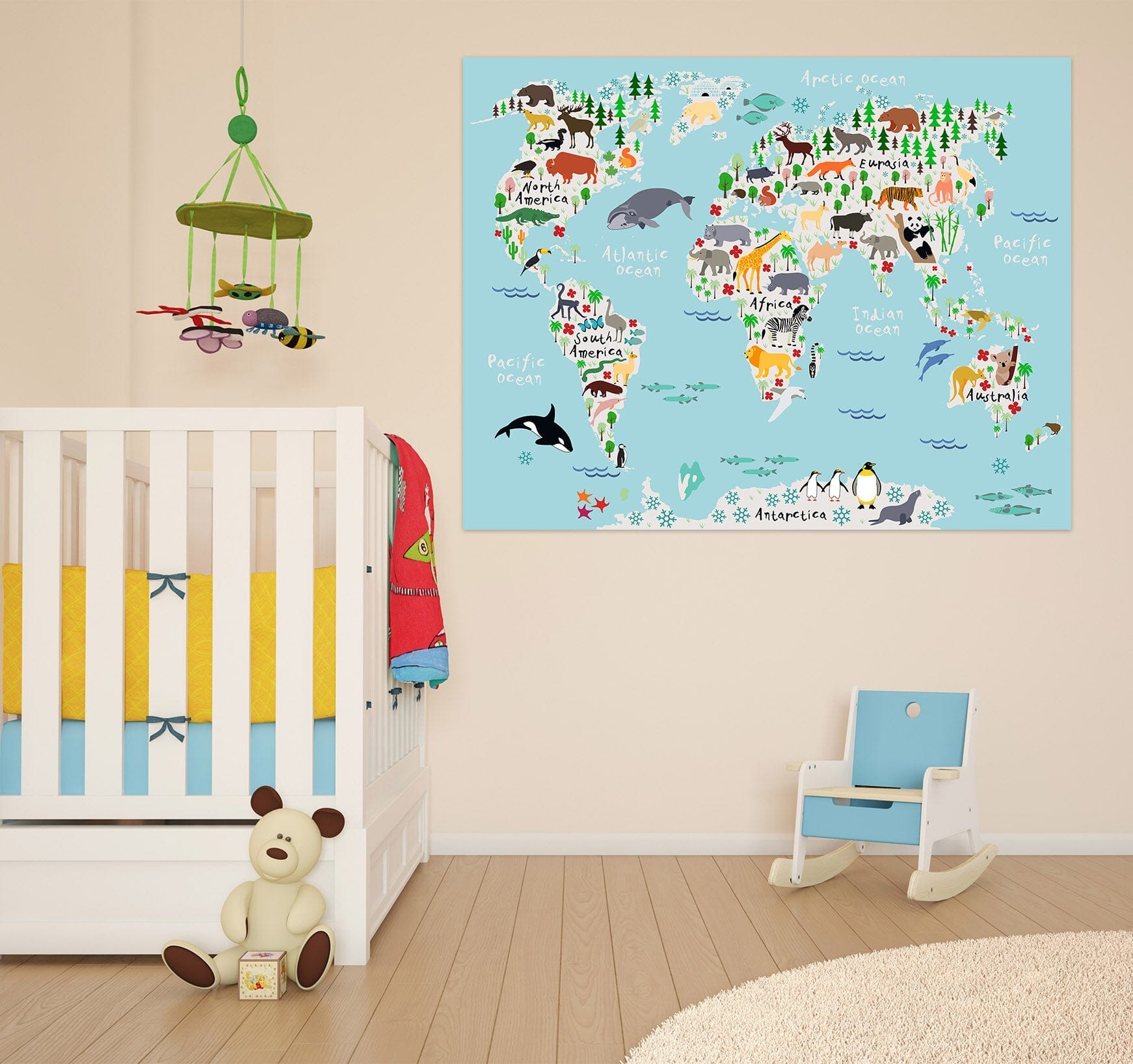 3D Animal Island 204 World Map Wall Sticker Wallpaper AJ Wallpaper 2 