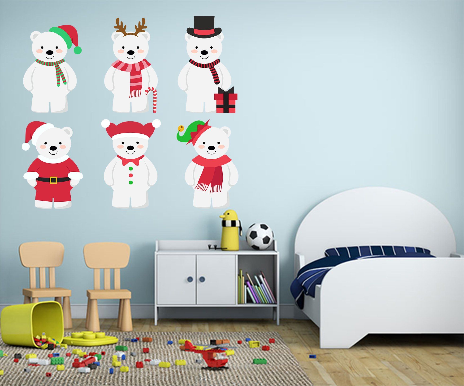 3D Dress Up White Bear 10 Wall Stickers Wallpaper AJ Wallpaper 