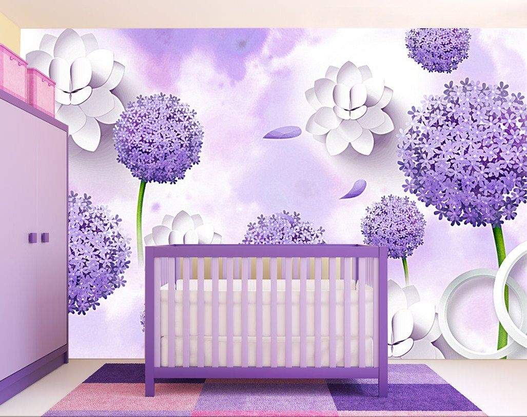 3D Purple Wisteria 382 Wallpaper AJ Wallpaper 