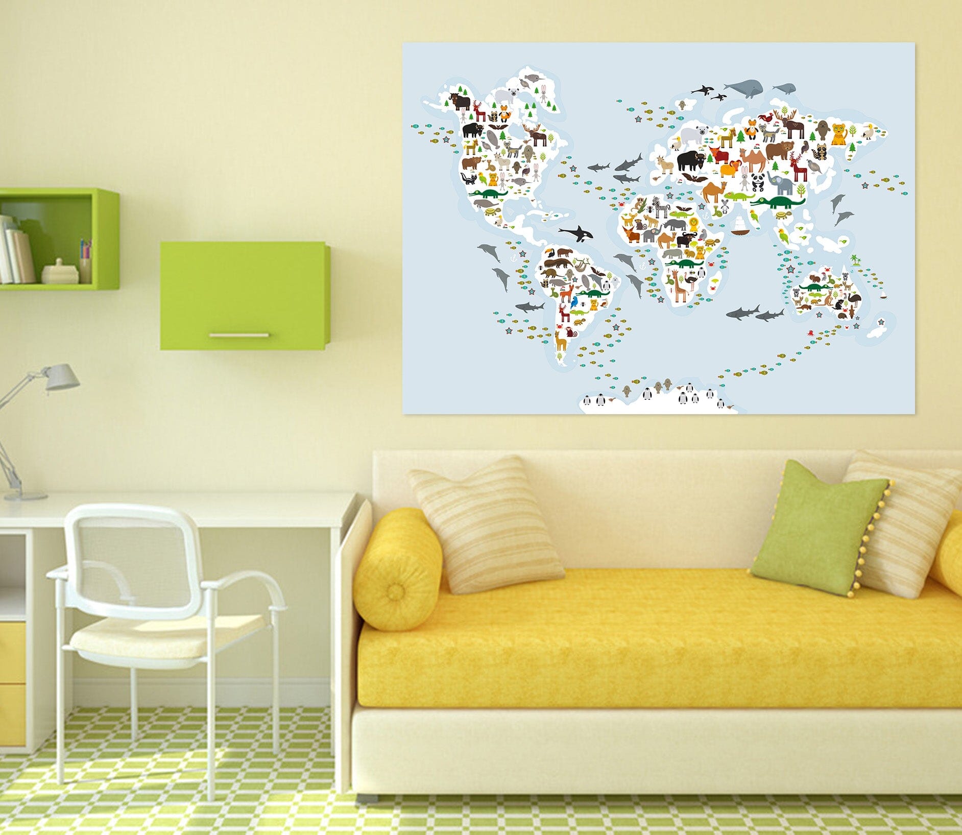 3D Animal Island 268 World Map Wall Sticker Wallpaper AJ Wallpaper 2 