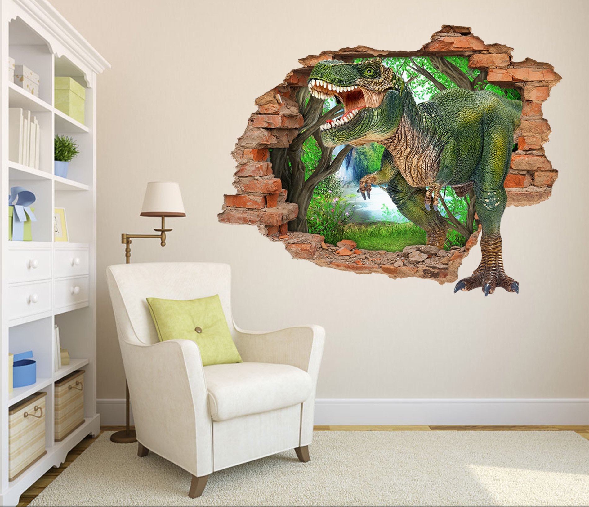 3D Big Dinosaur 92 Broken Wall Murals Wallpaper AJ Wallpaper 