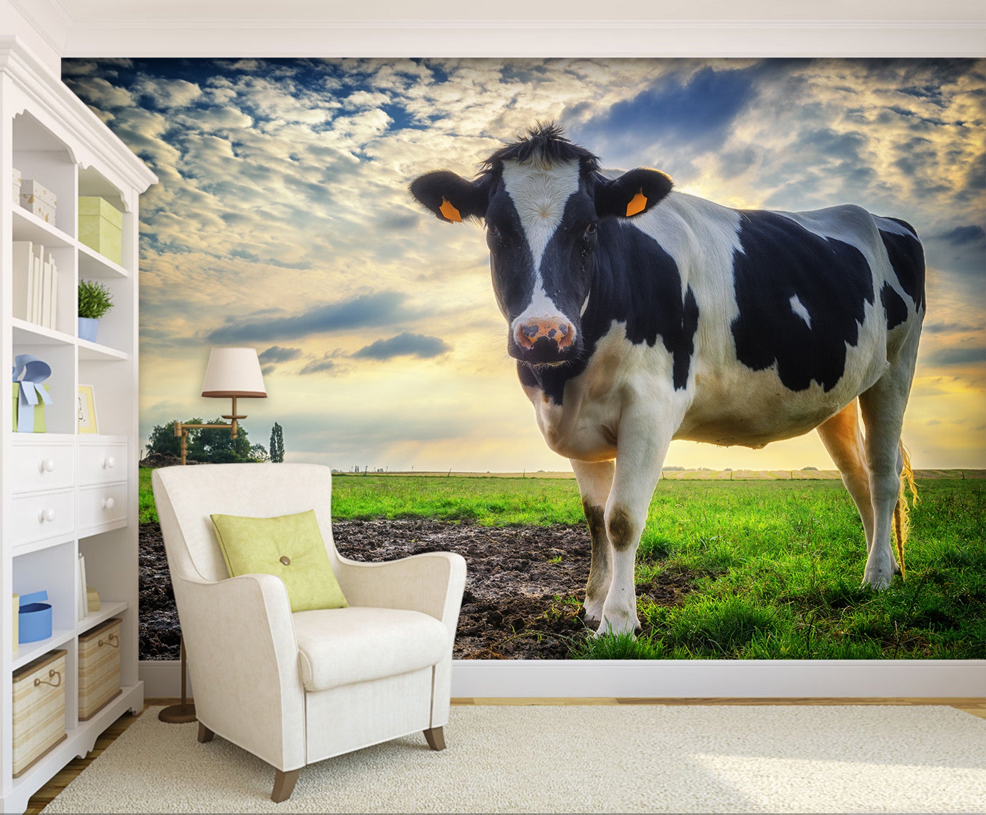 3D Meadow Cow 054 Wall Murals Wallpaper AJ Wallpaper 2 