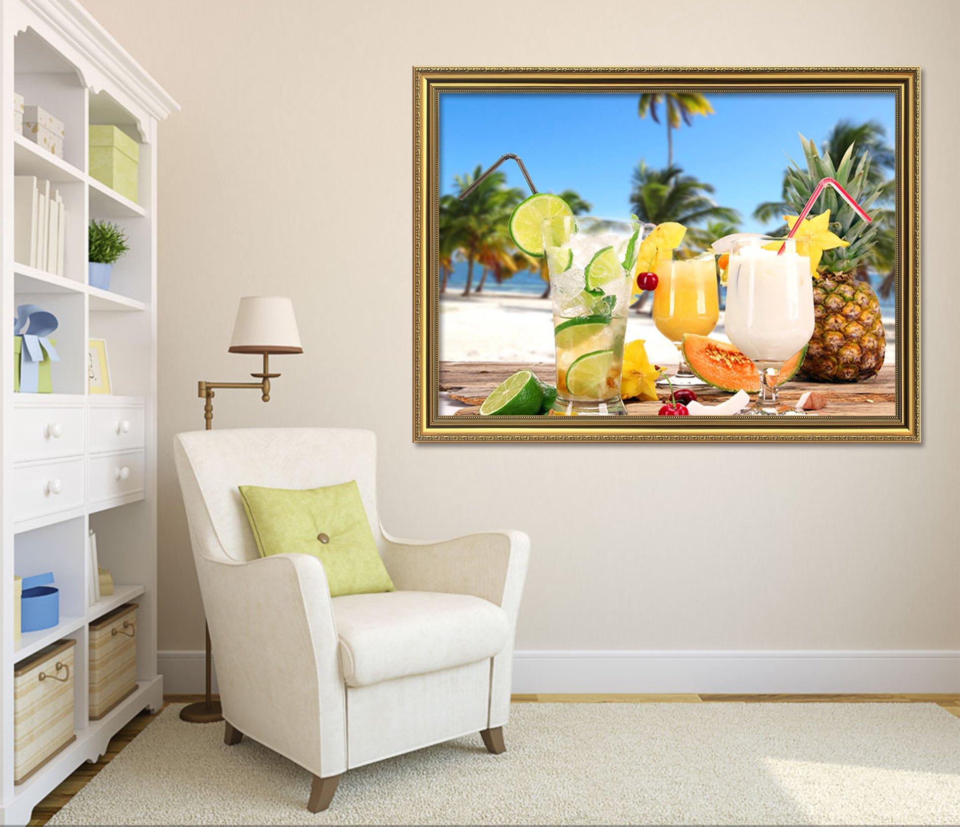 3D Fruit Juice 114 Fake Framed Print Painting Wallpaper AJ Creativity Home 