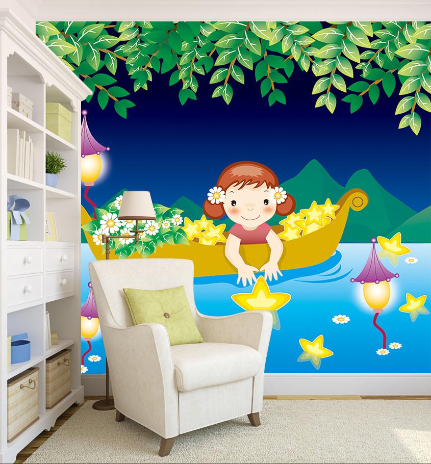 3D Boat Girl Playing Star 28 Wallpaper AJ Wallpaper 2 