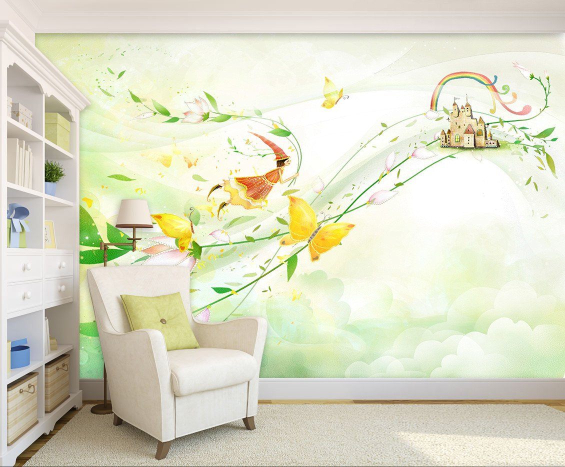 3D Butterfly Green Leaves 88 Wallpaper AJ Wallpapers 