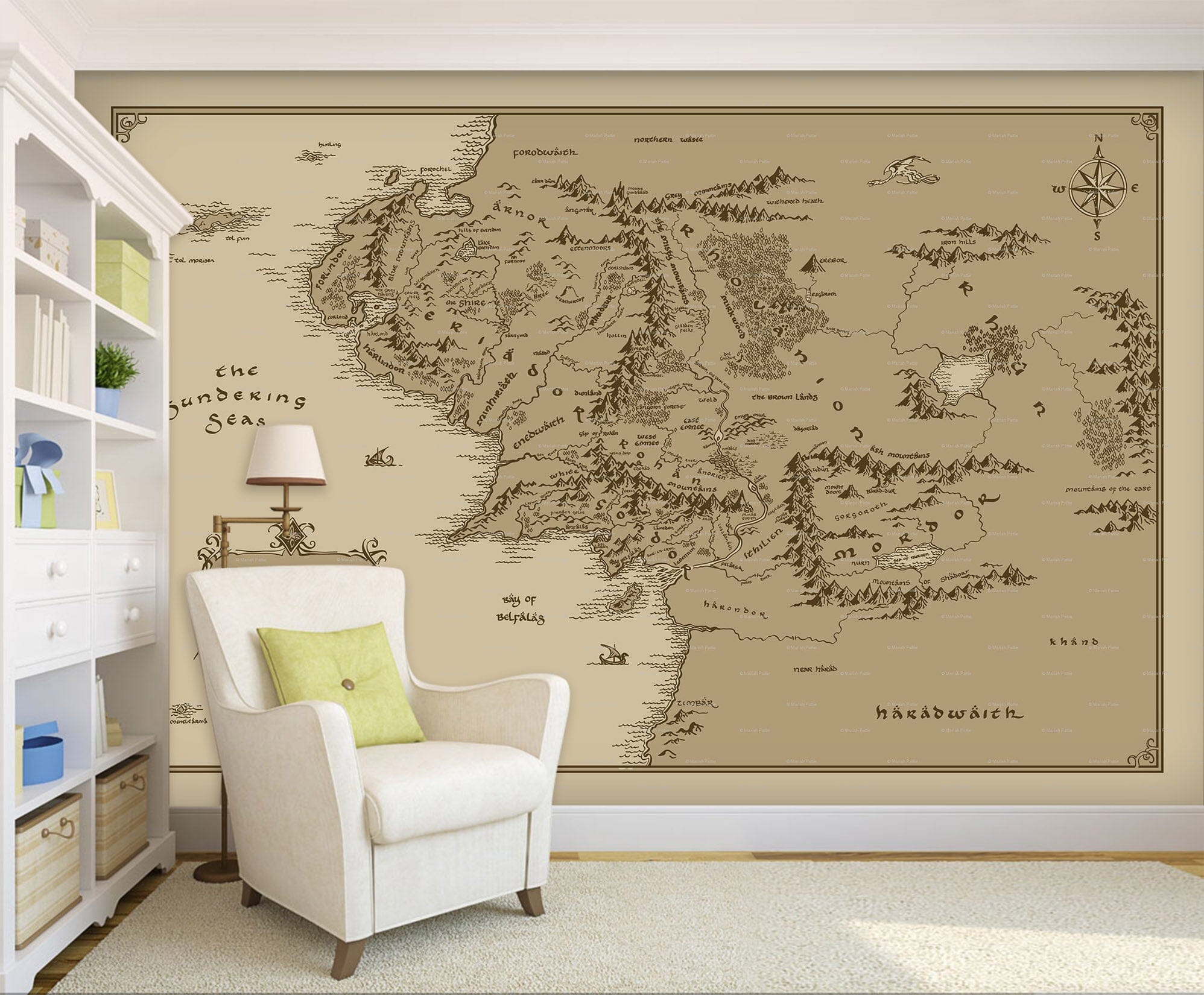 3D World Map Yellow 025 Wall Murals Wallpaper AJ Wallpaper 2 