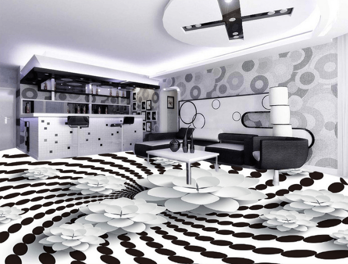 3D White Big Flower 244 Floor Mural Wallpaper AJ Wallpaper 2 
