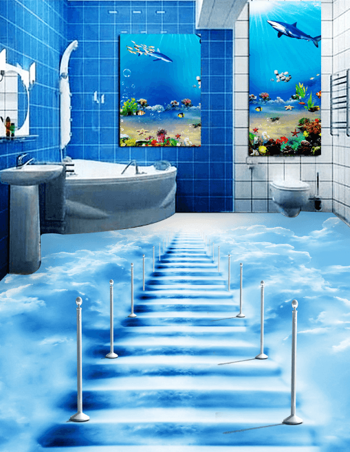 3D Ice Staircase 120 Floor Mural Wallpaper AJ Wallpaper 2 