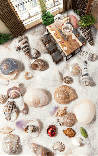 3D Sea Sand Shells 001 Floor Mural Wallpaper AJ Wallpaper 2 