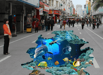 3D Dolphin Cave 253 Floor Mural Wallpaper AJ Wallpaper 2 