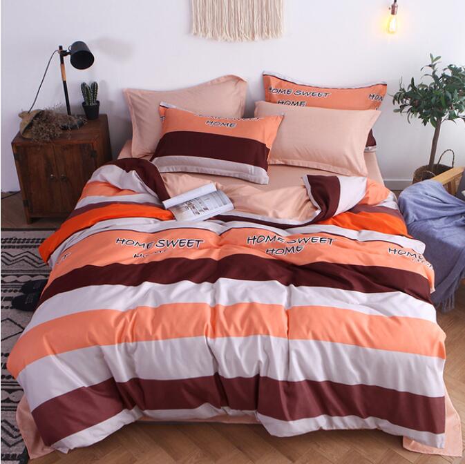 3D Orange Brown Stripes 13049 Bed Pillowcases Quilt