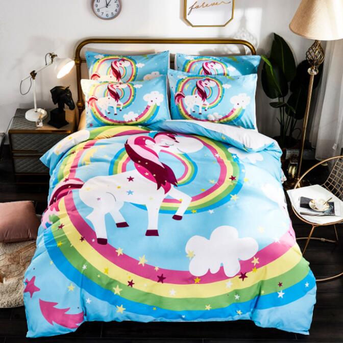 3D Rainbow Clouds 2167 Bed Pillowcases Quilt