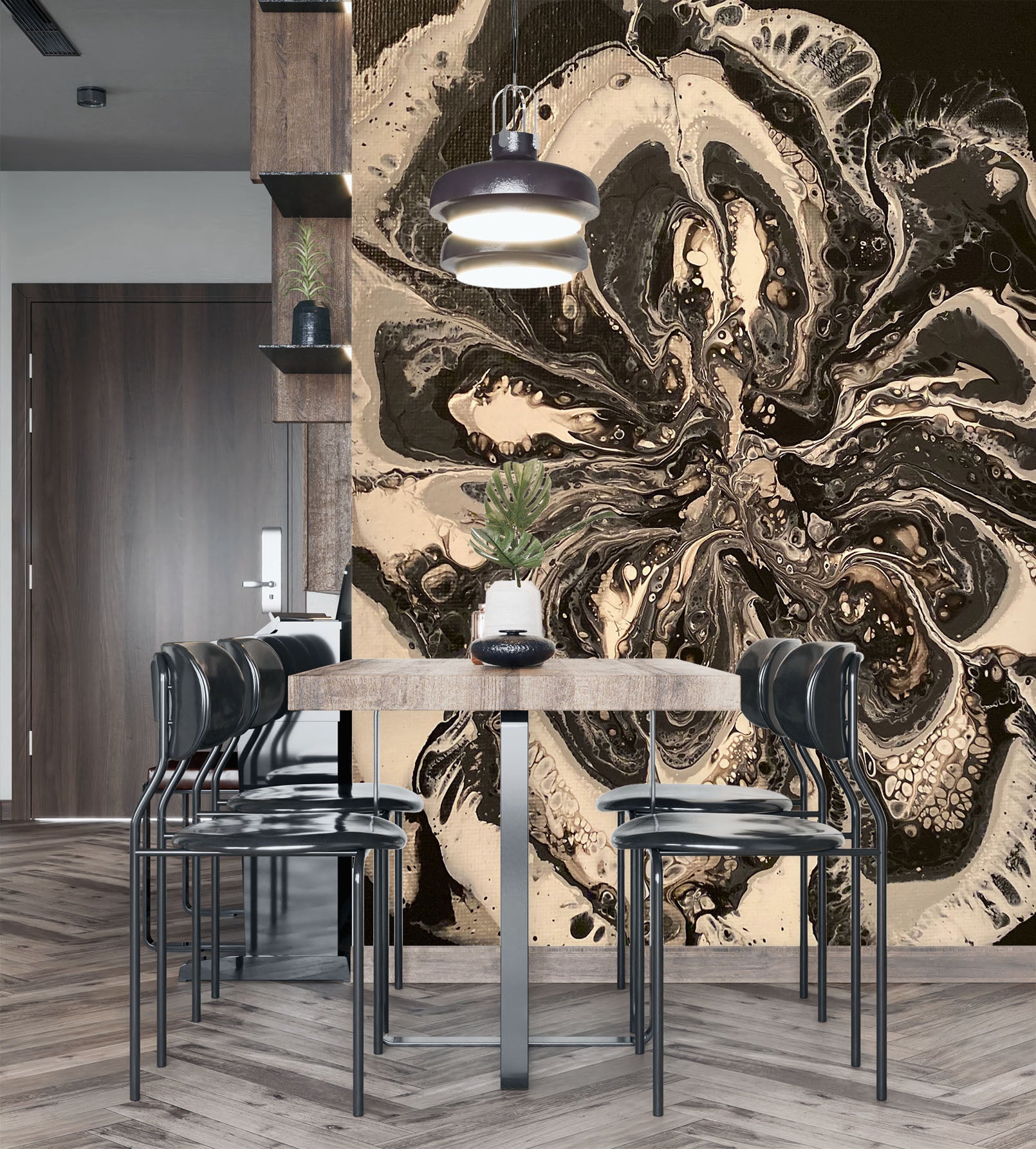 3D Black Brown Pattern 40034 Valerie Latrice Wall Mural Wall Murals