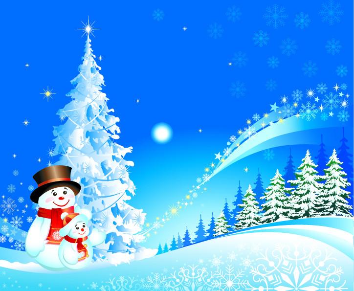 3D Christmas Snowman And Winter Night Wallpaper AJ Wallpaper 