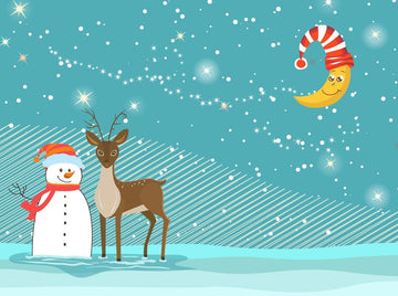 3D Christmas Moon And Snowman Deer 2 Wallpaper AJ Wallpaper 