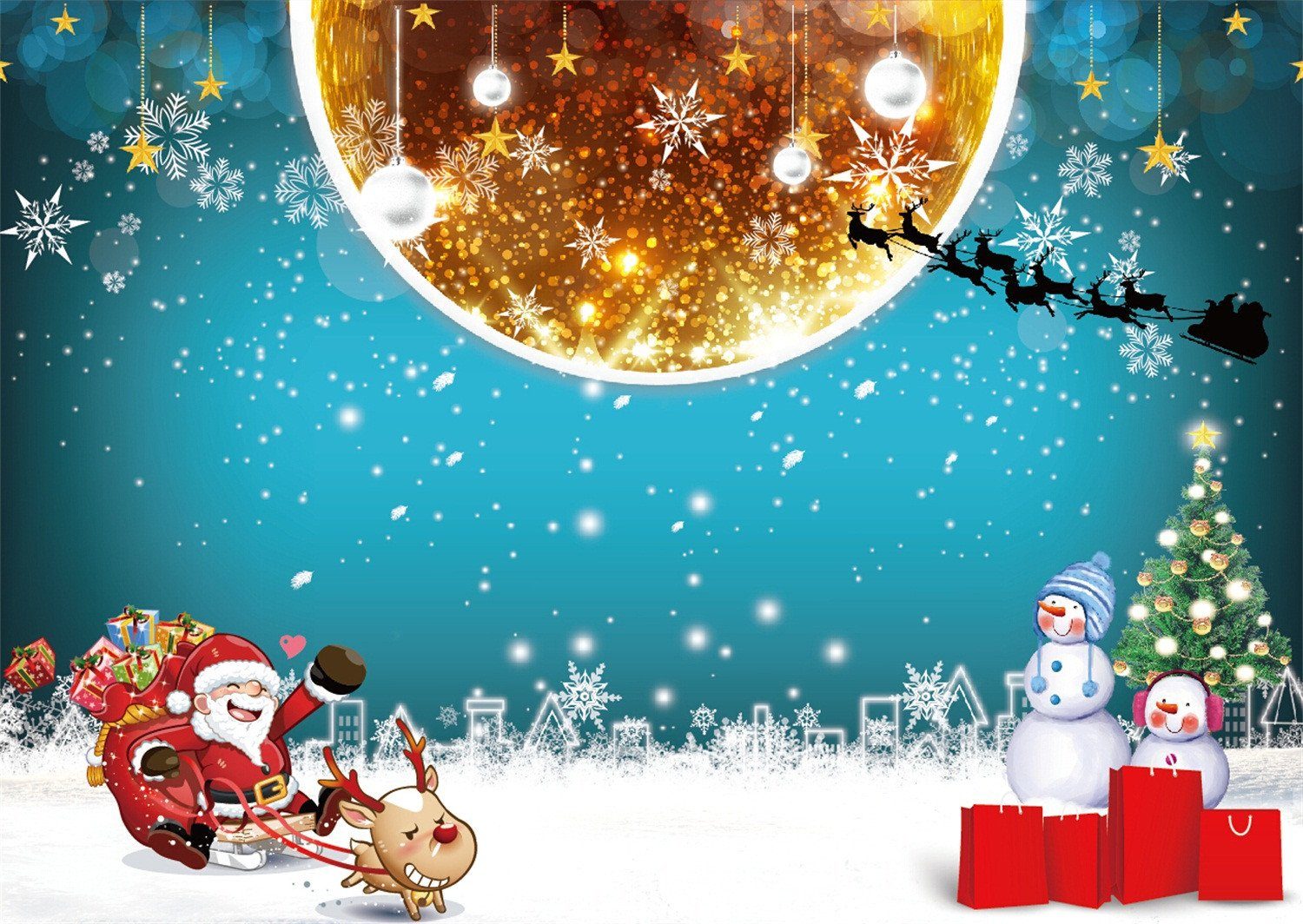 3D Christmas Yellow Moon 765 Wallpaper AJ Wallpaper 