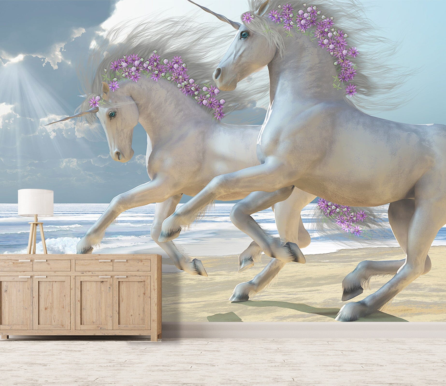 3D Two Horses 1519 Wall Murals Wallpaper AJ Wallpaper 2 