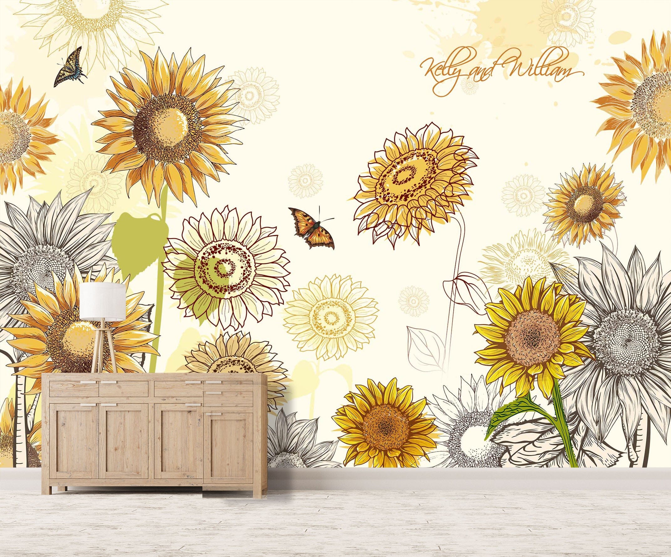 3D Beautiful Sunflower 2043 Wall Murals Wallpaper AJ Wallpaper 2 