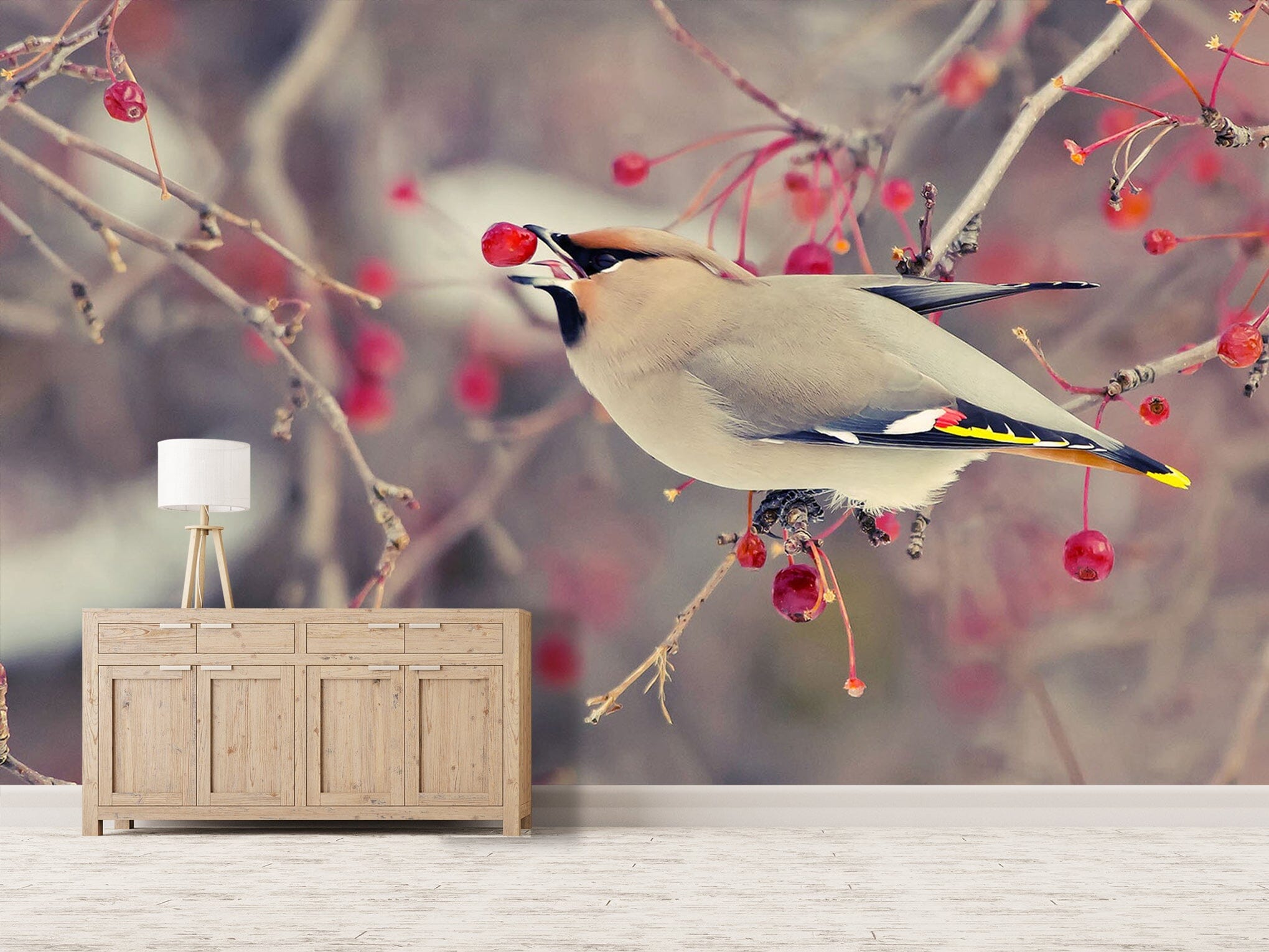 3D Magpie Cherry 231 Wall Murals Wallpaper AJ Wallpaper 2 