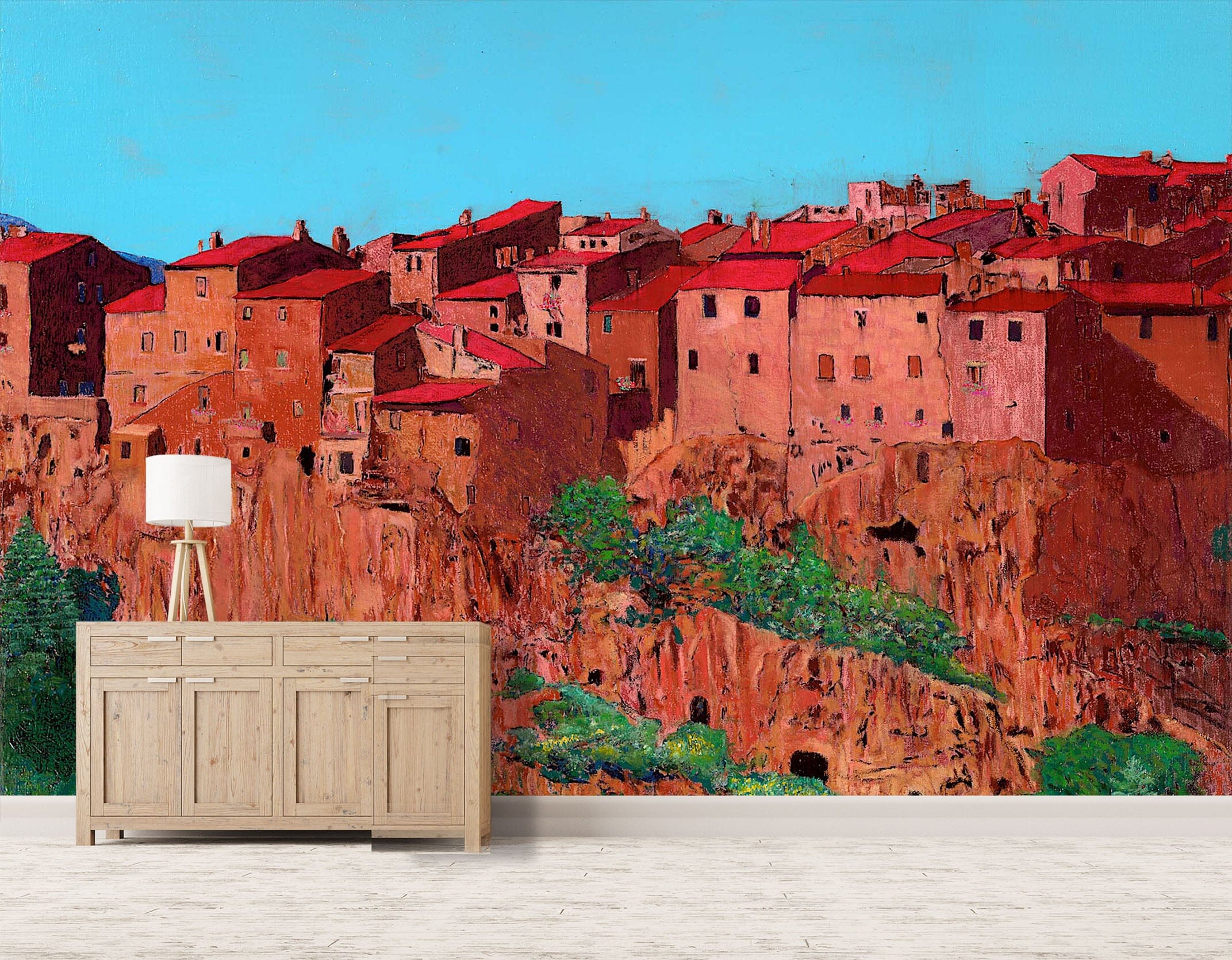 3D Red House 101 Allan P. Friedlander Wall Mural Wall Murals Wallpaper AJ Wallpaper 2 