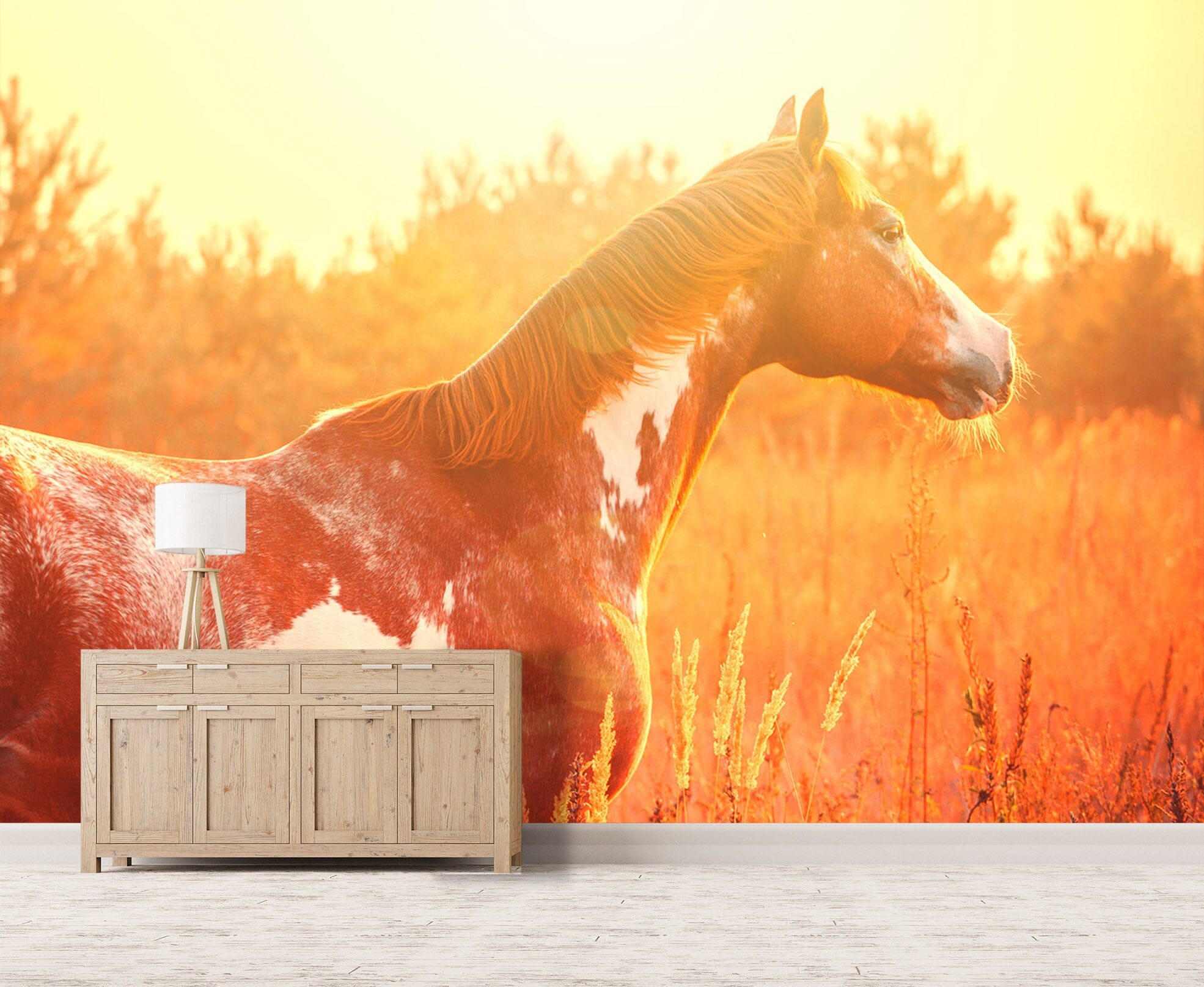 3D Dusk Grassland Horse 107 Wall Murals Wallpaper AJ Wallpaper 2 