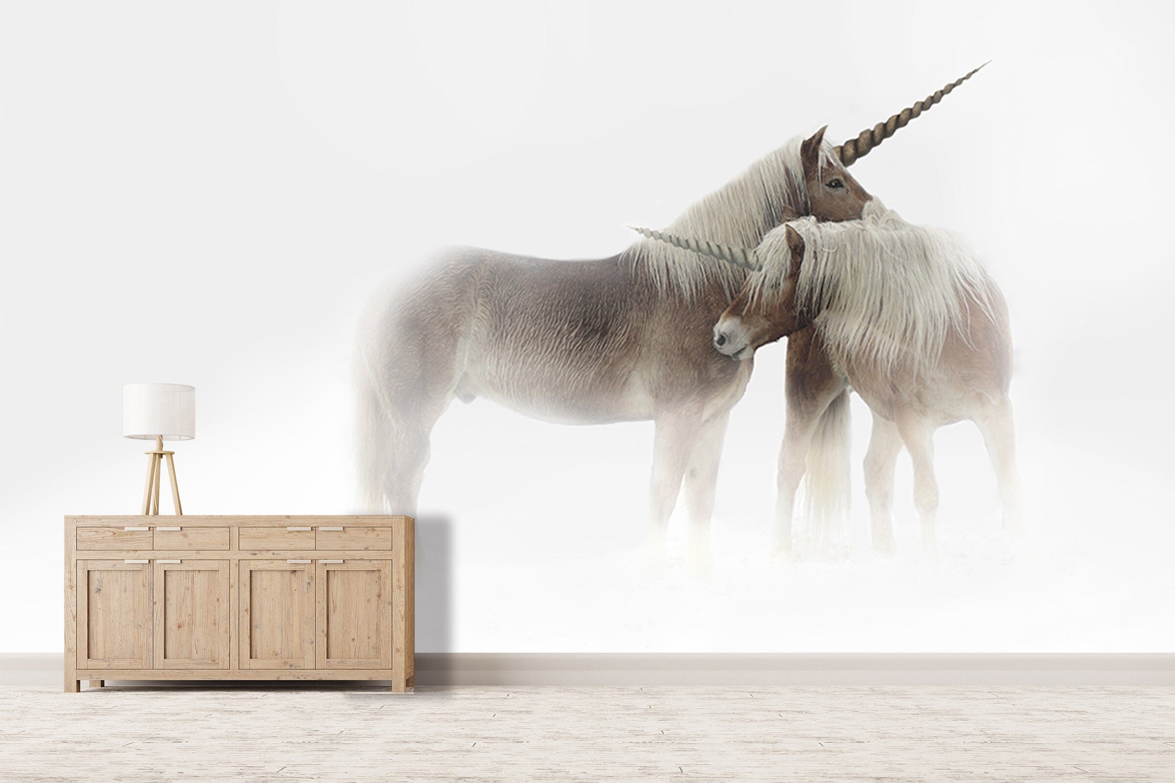 3D Two Unicorns 1600 Wall Murals Wallpaper AJ Wallpaper 2 