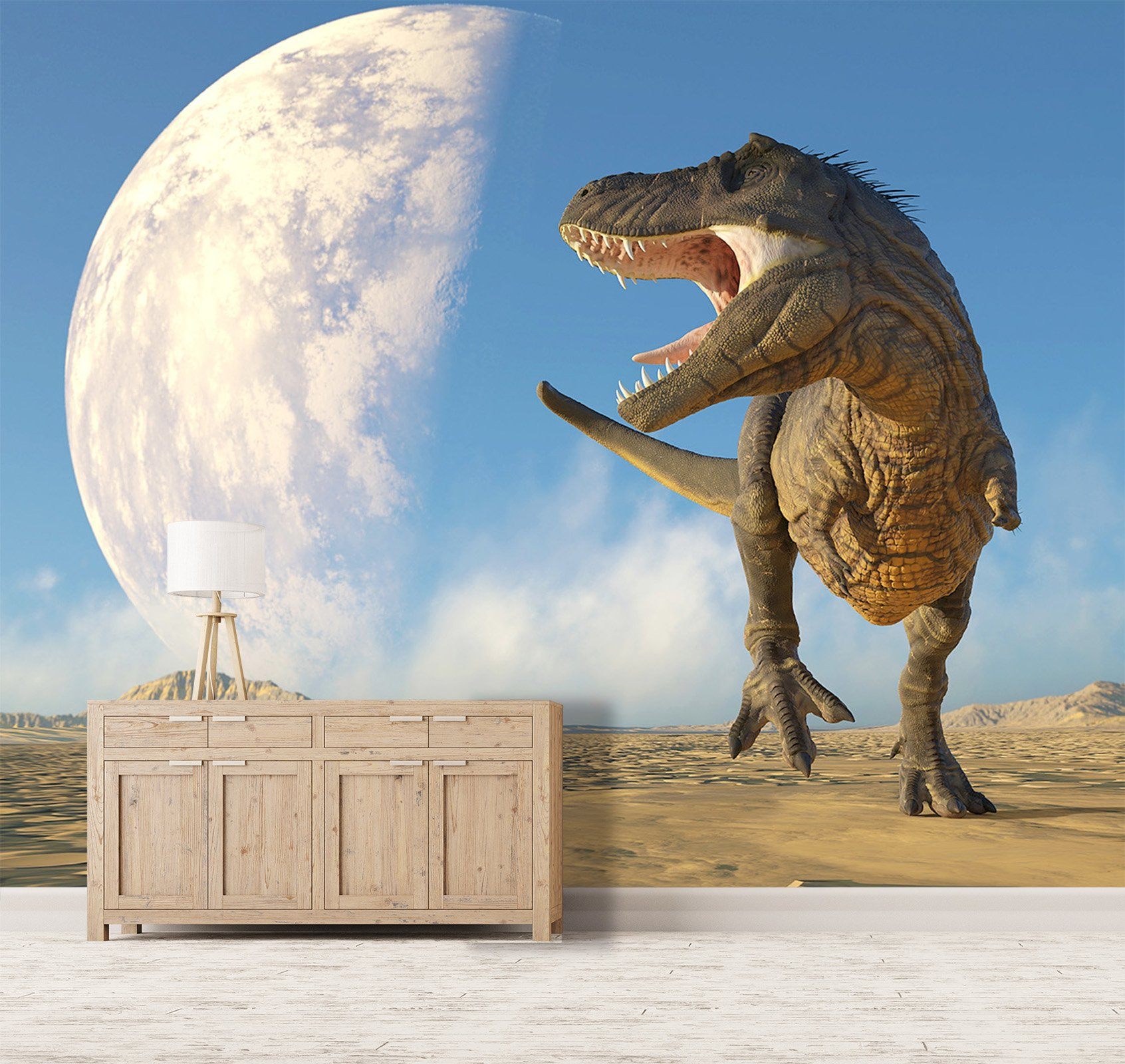 3D Moon Dinosaur 203 Wallpaper AJ Wallpaper 