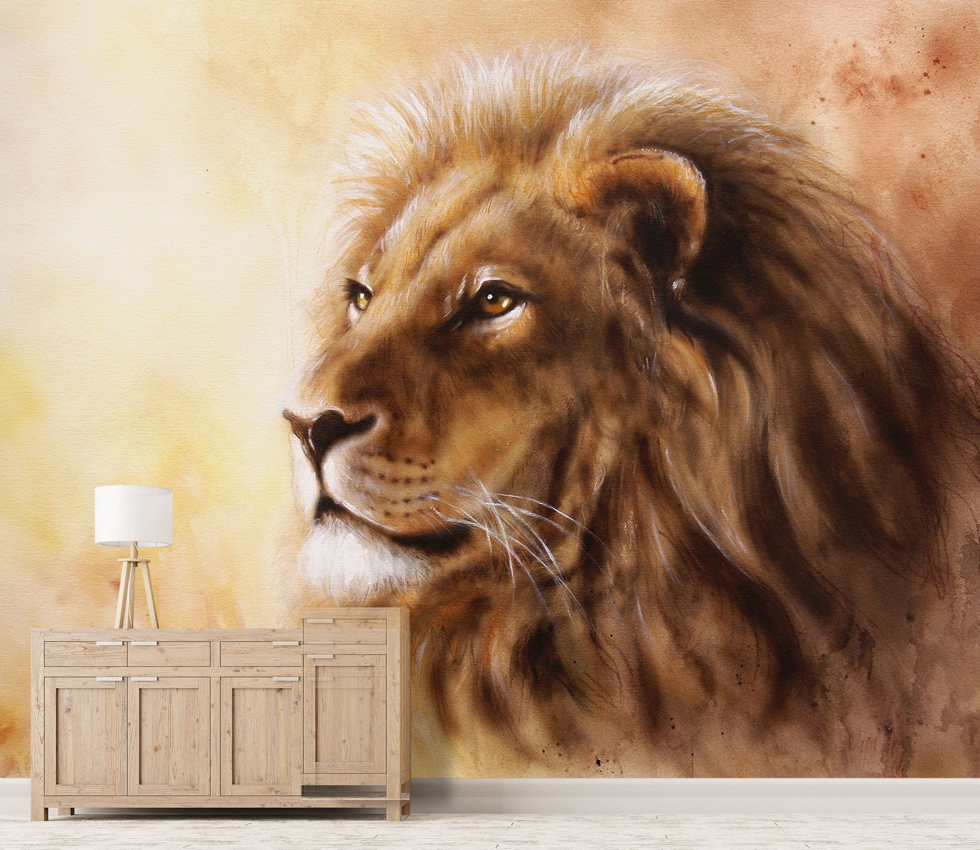 3D Lion Head 091 Wallpaper AJ Wallpaper 