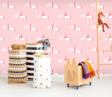 3D Pink Cartoon Unicorn 416 Wallpaper AJ Wallpaper 