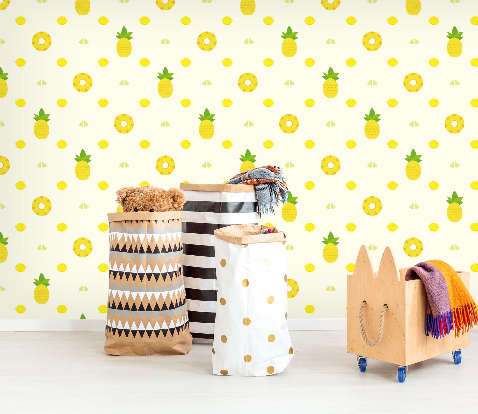 3D Yellow Pineapple 629 Wallpaper AJ Wallpaper 