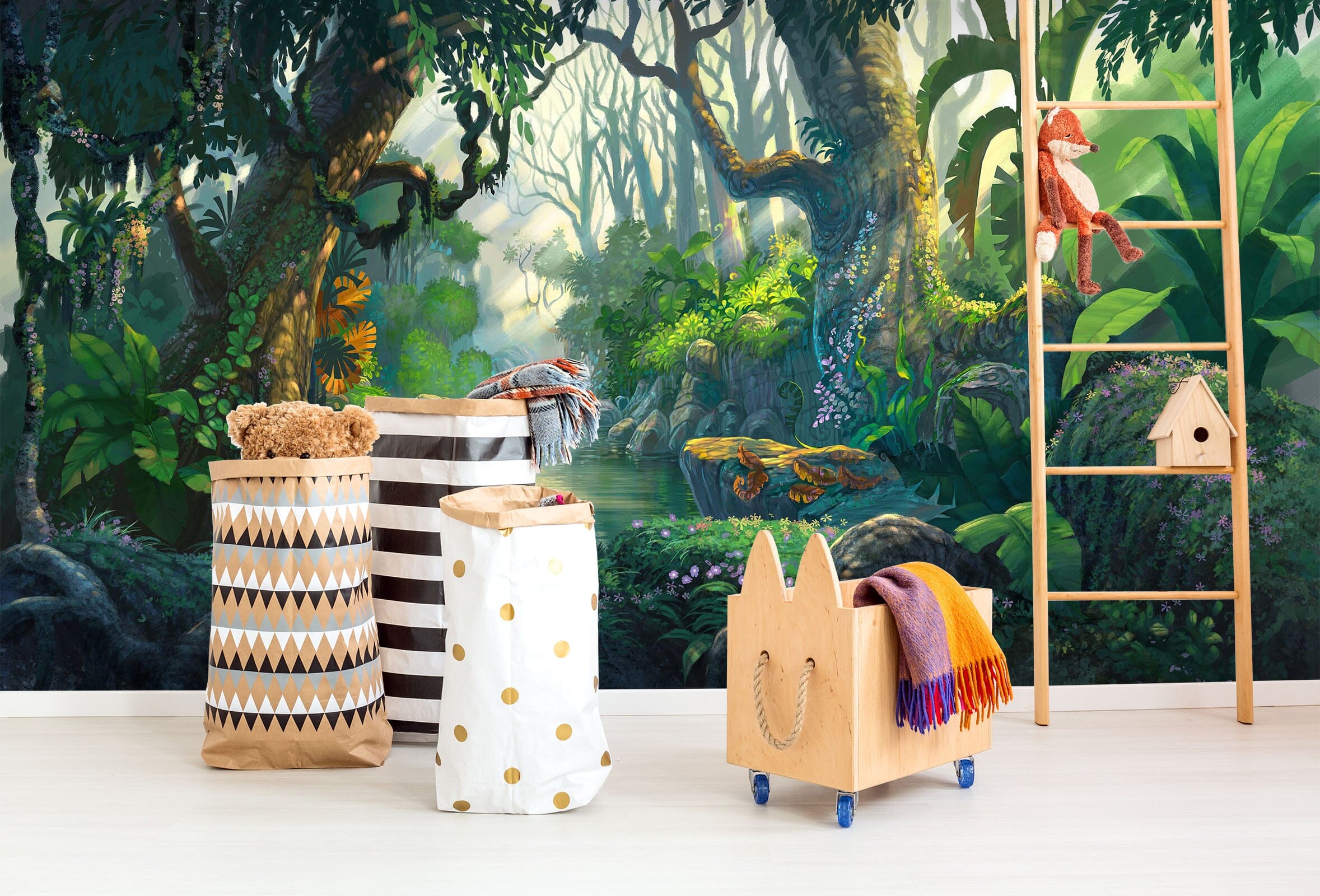 3D Forest River 040 Wall Murals Wallpaper AJ Wallpaper 2 