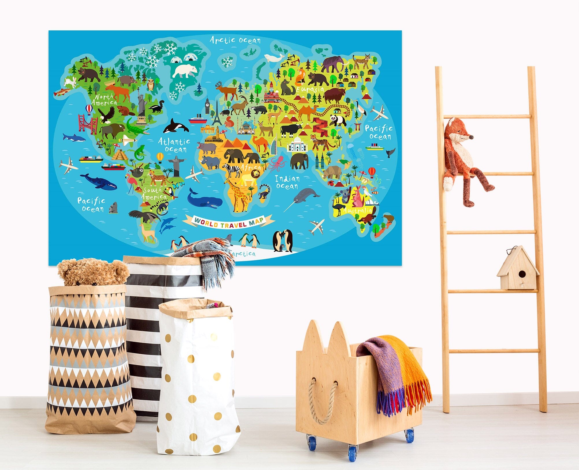3D Colored Island 284 World Map Wall Sticker Wallpaper AJ Wallpaper 2 