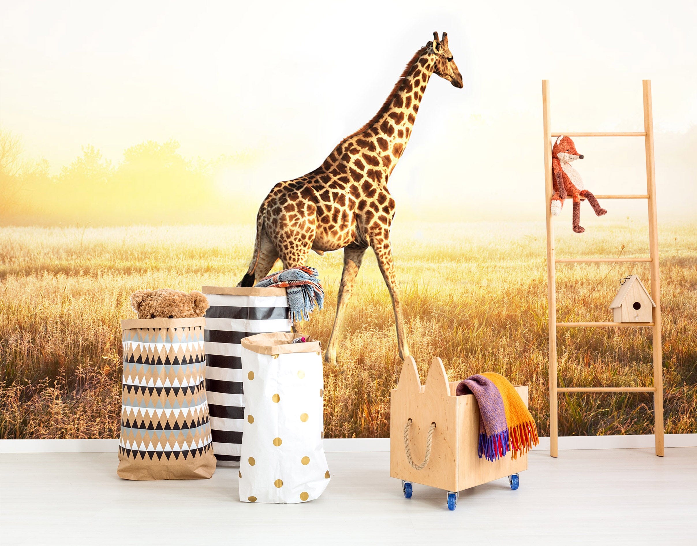 3D Sunset Giraffe 347 Wall Murals Wallpaper AJ Wallpaper 2 