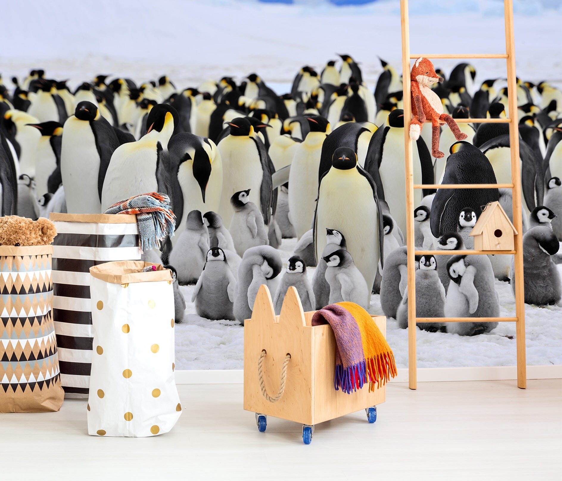 3D Penguin Flock 181 Wall Murals Wallpaper AJ Wallpaper 2 