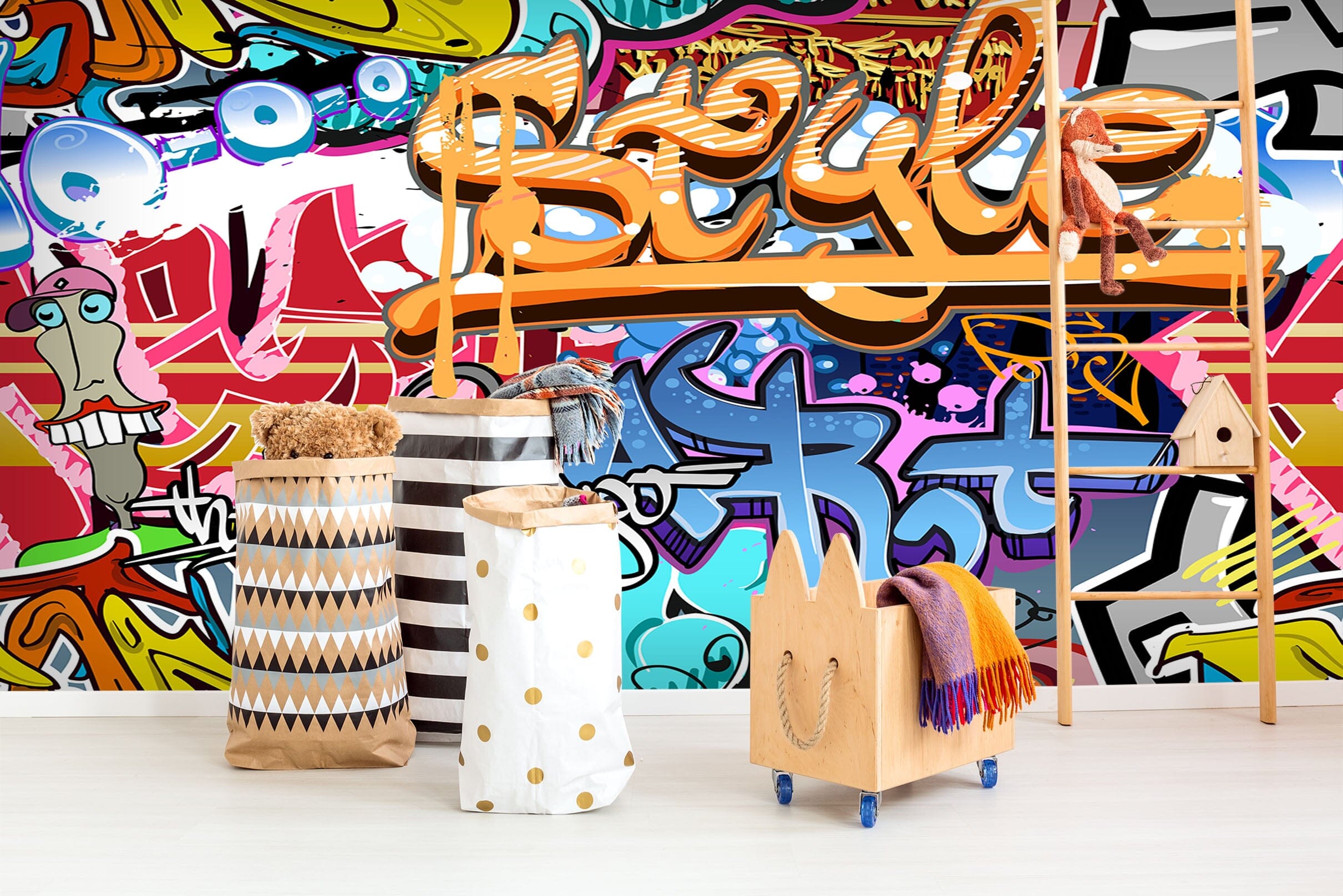 3D Color Graffiti 111 Wall Murals Wallpaper AJ Wallpaper 2 