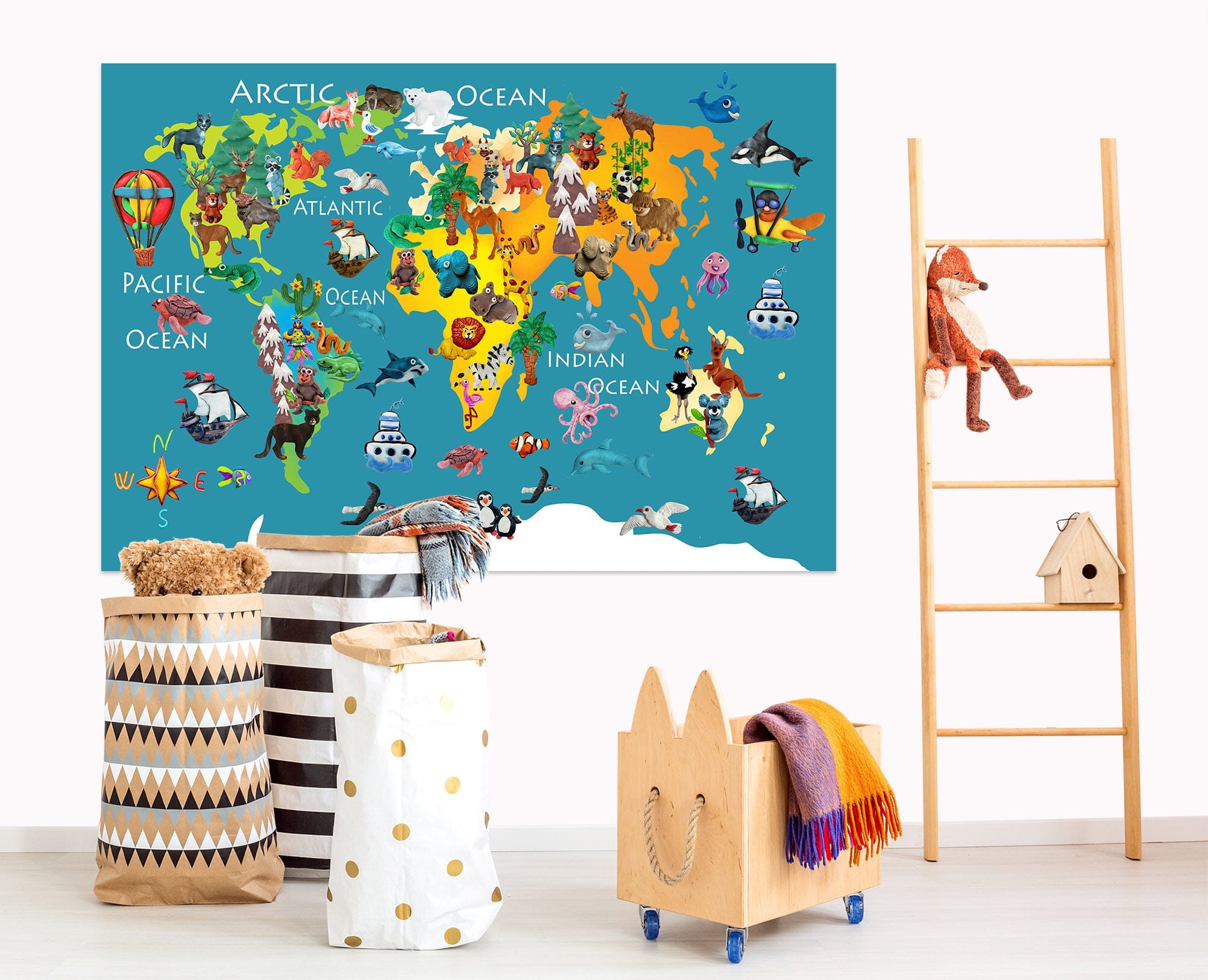 3D Abstract Elephant 247 World Map Wall Sticker Wallpaper AJ Wallpaper 2 