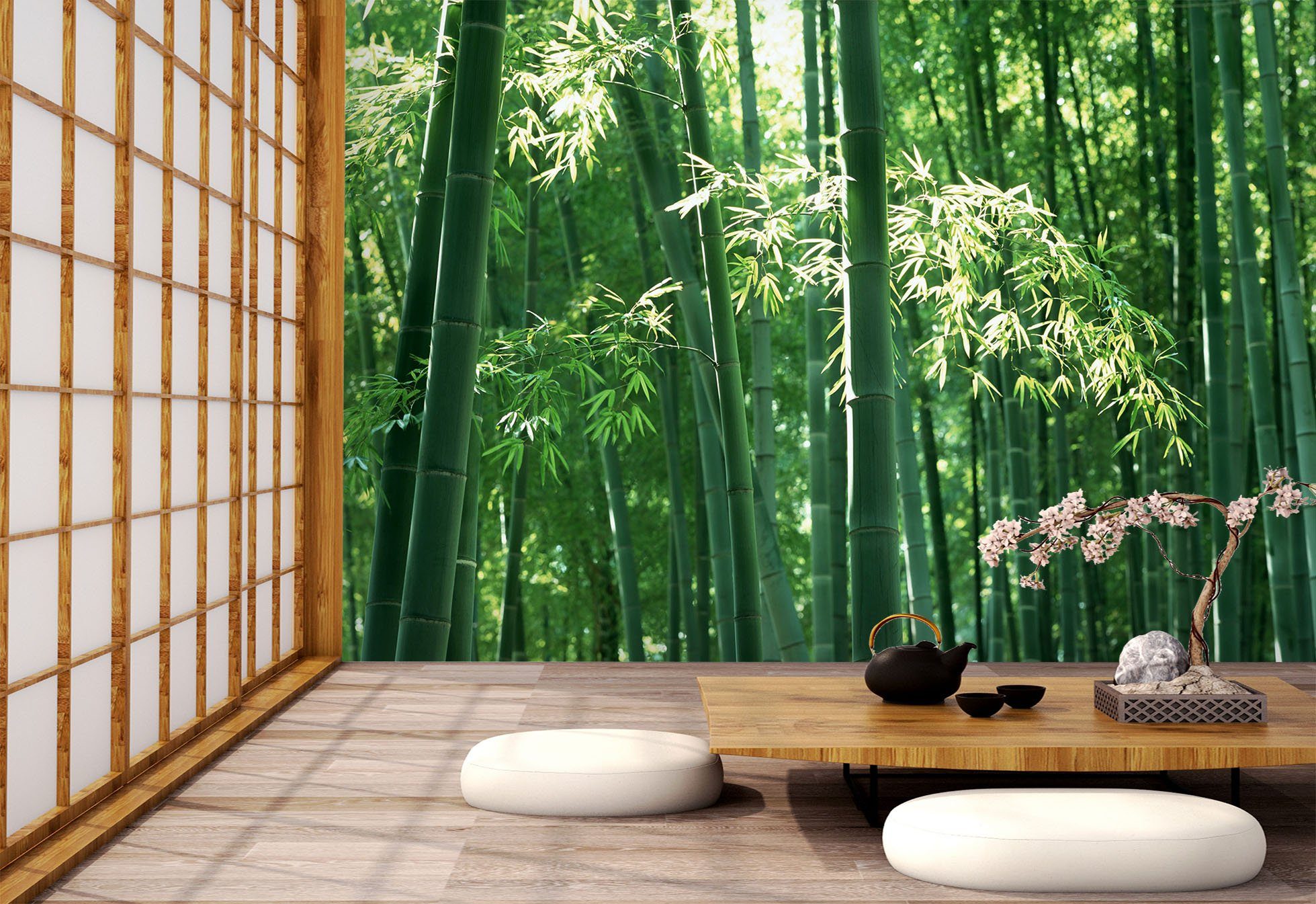 3D Bamboo Forest 030 Wall Murals Wallpaper AJ Wallpaper 2 