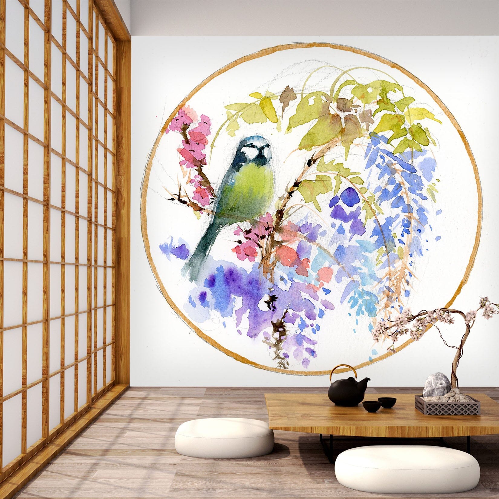 3D Embroidered Bird 1401 Anne Farrall Doyle Wall Mural Wall Murals Wallpaper AJ Wallpaper 2 