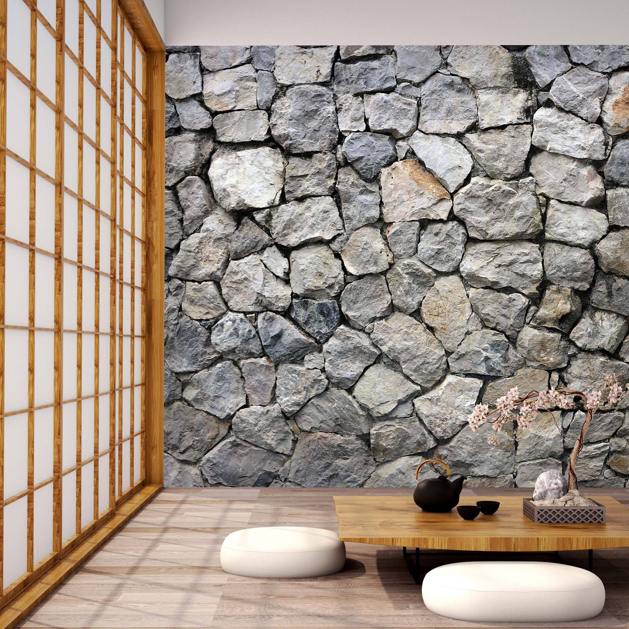 3D Stone Wall 013 Wallpaper AJ Wallpaper 