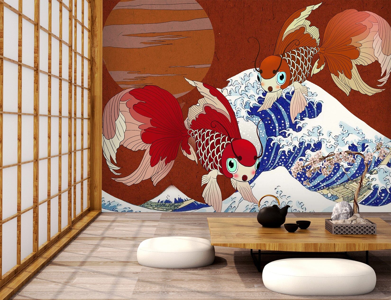 3D Red Fish 2085 Wall Murals Wallpaper AJ Wallpaper 2 