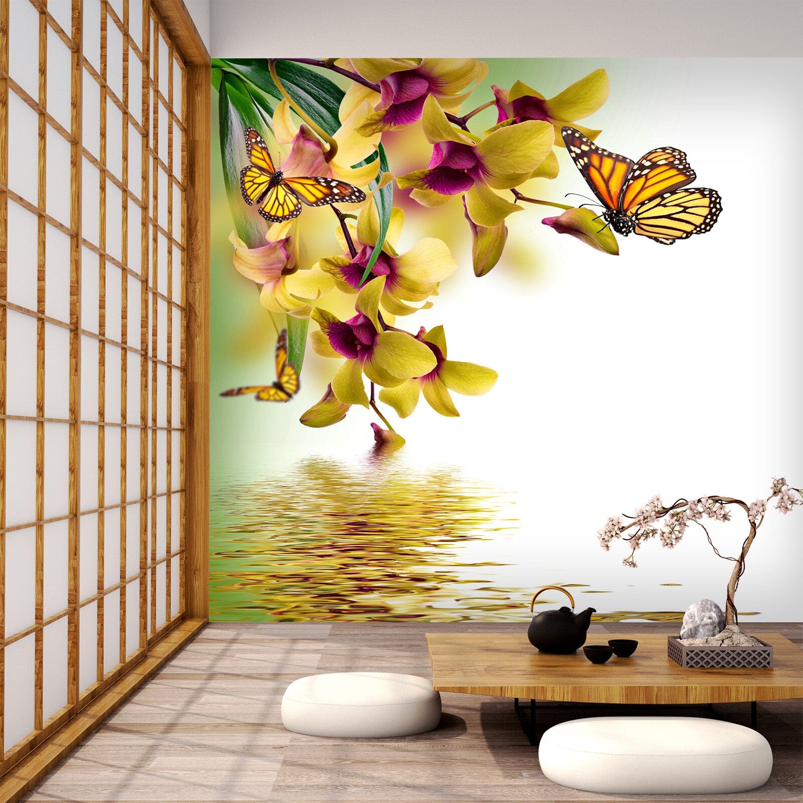 3D Yellow Butterfly 396 Wall Murals Wallpaper AJ Wallpaper 2 