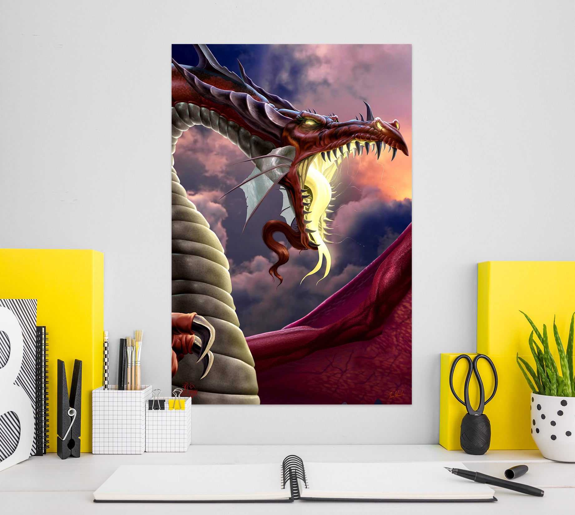 3D Mouth Dragon 5137 Tom Wood Wall Sticker