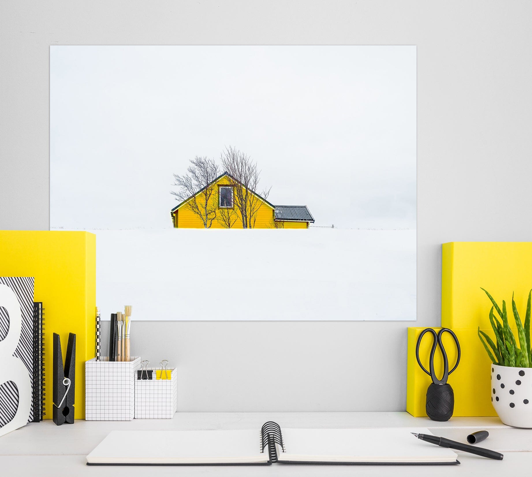 3D Yellow House 138 Marco Carmassi Wall Sticker Wallpaper AJ Wallpaper 2 